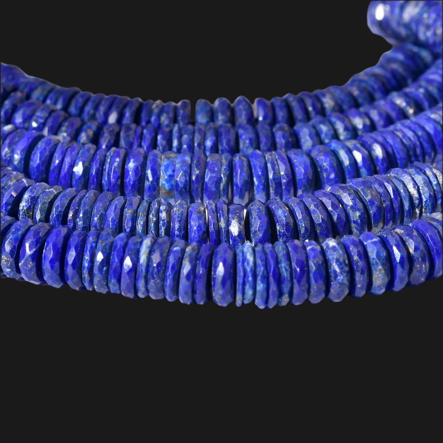 LÁPIS LAZÚLI HEISHI FACETADO 7-9 MM - 1 FIO - 40CM