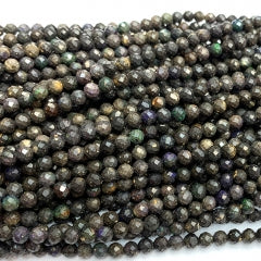 Fio de Gemas Naturais Bola Facetada 2–2.5mm – 40cm