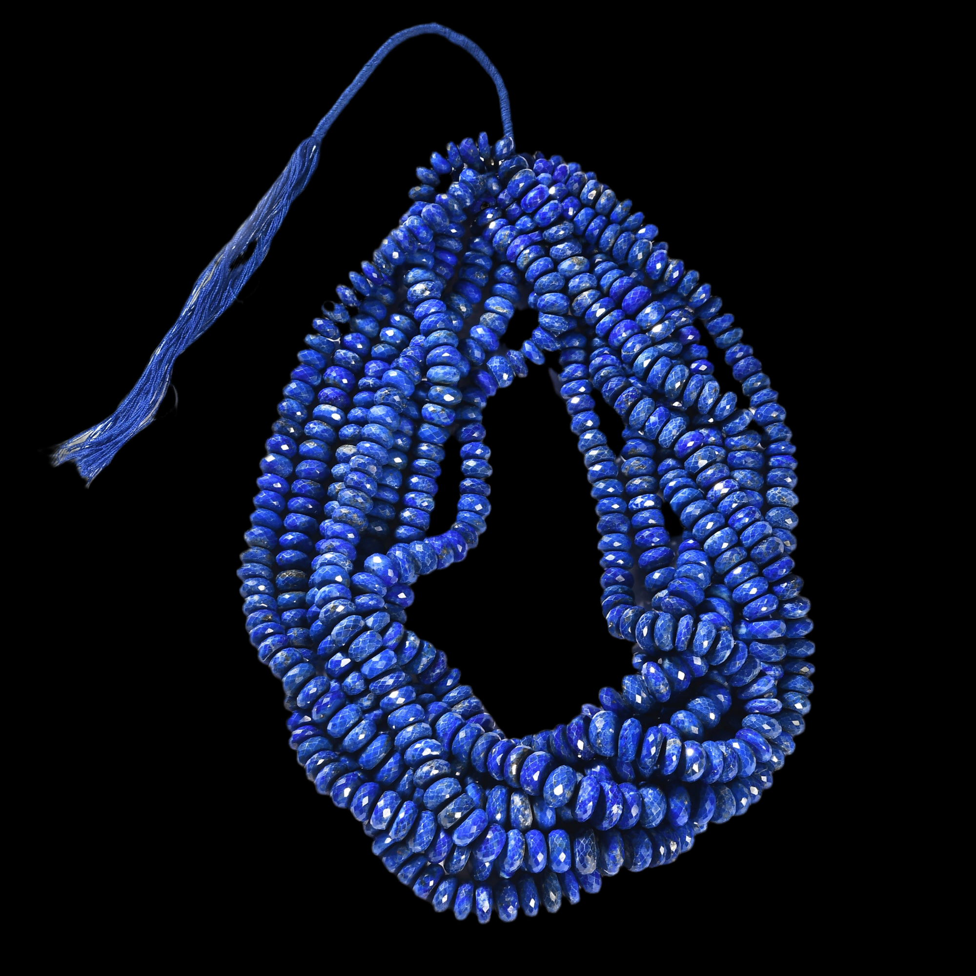 Fio de Lápis Lazuli Natural Facetado 7-10 mm – 40 cm | Pedra Natural – Sachi Online