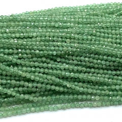Fio de Gemas Naturais Bola Facetada 2–2.5mm – 40cm