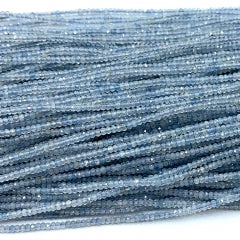 Fio de Pedra Natural Botão Facetado 3x4mm | 40cm para Joias