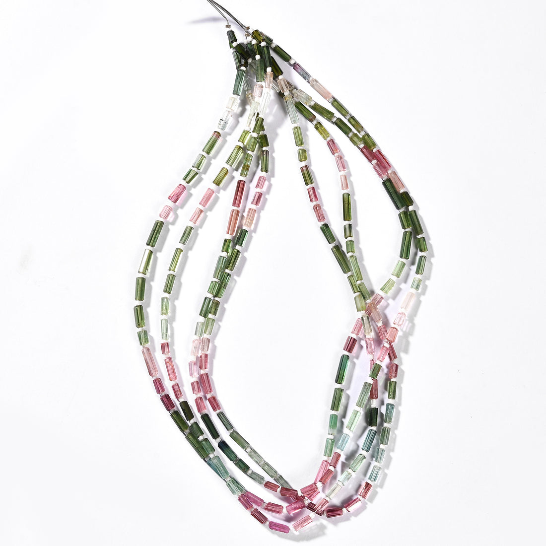 Turmalina Multi Retangular Facetada 4 a 9 mm – Pedra Natural em Fio de 40 cm