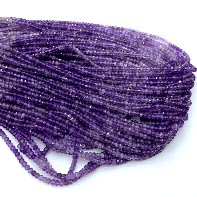 Fio de Pedra Natural Botão Facetado 3x4mm | 40cm para Joias