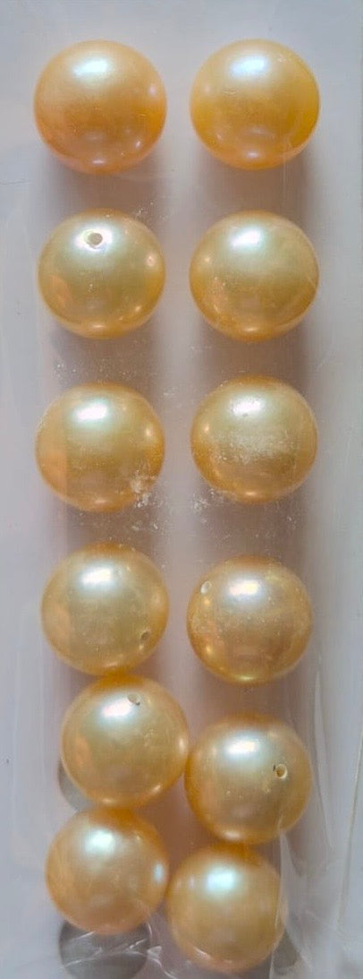 Pérola Edison AA Rosa Redonda 11-12 mm - Par - 2 Peças