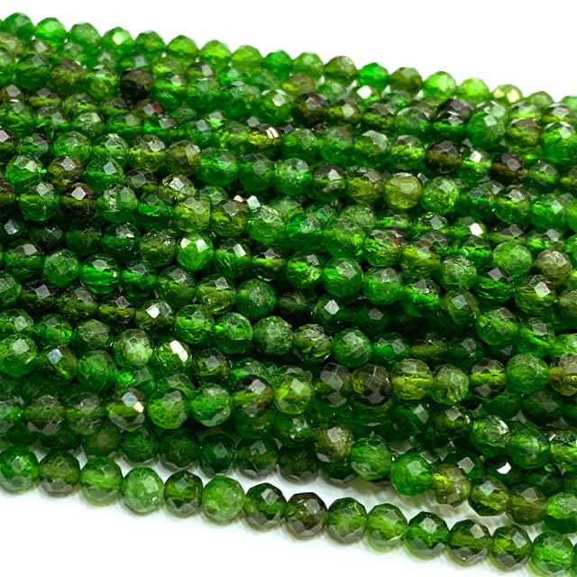 Fio de Gemas Naturais Bola Facetada 2–2.5mm – 40cm