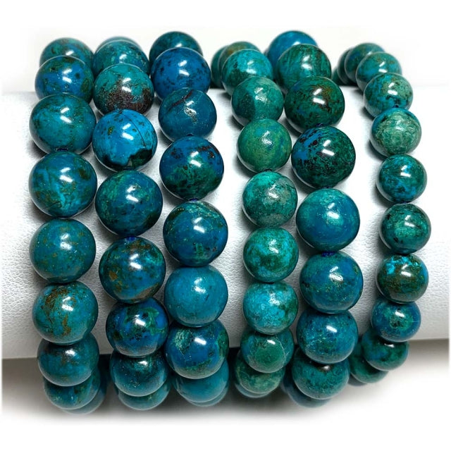 CRYSOCOLLA BOLA LISA 9,11.5 MM - BRACELETE 19 CM