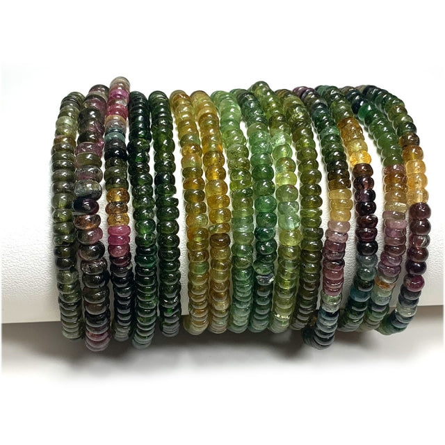 TURMALINA 5x3 MM - BRACELETE - 19 CM - 1 PEÇA