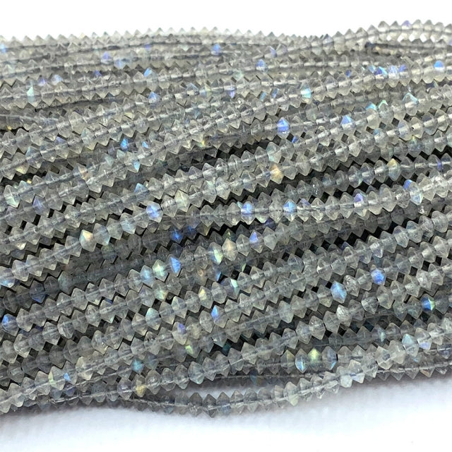 Fio de Gemas Naturais Botão Cone Facetado A 3x4mm – 40cm