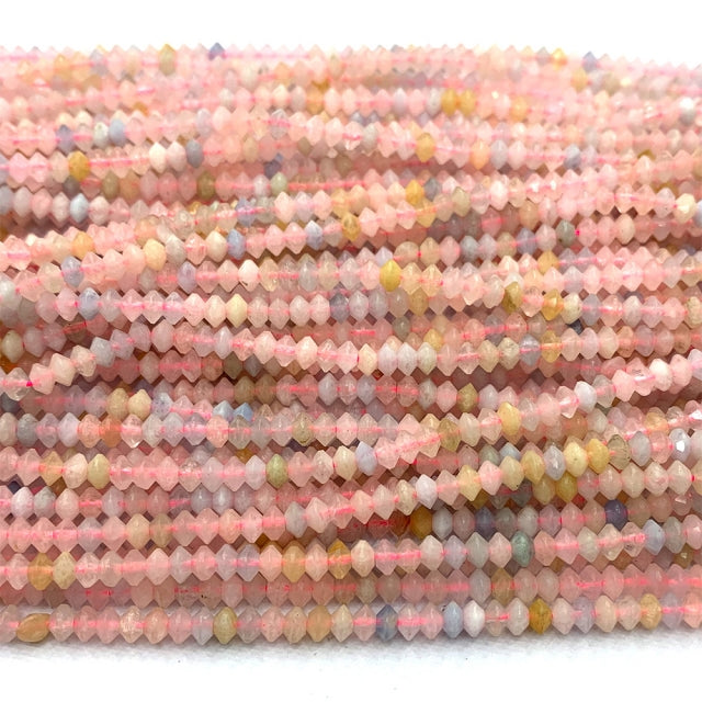Fio de Gemas Naturais Botão Cone Facetado A 3x4mm – 40cm