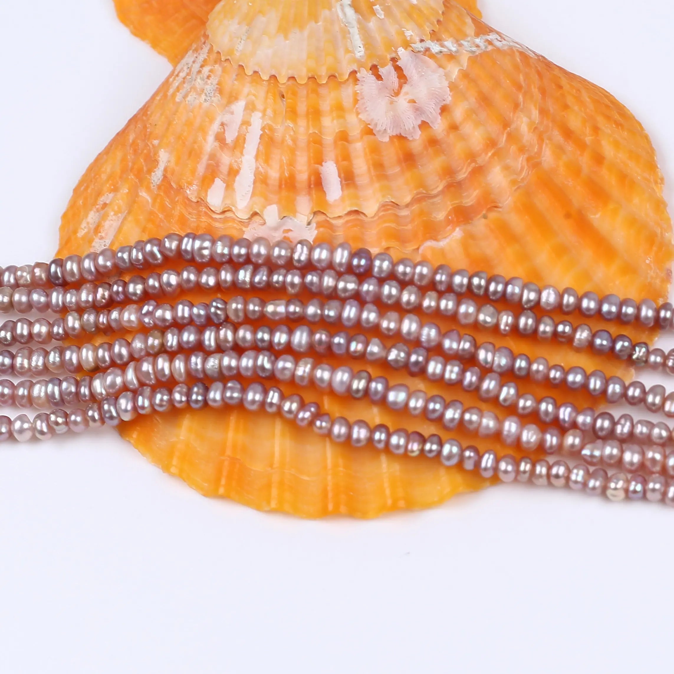 PEROLA ROSA & LAVANDA 3-3.5 MM - 1 FIO -38CM