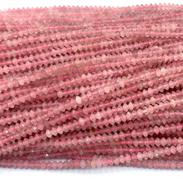 Fio de Gemas Naturais Botão Cone Facetado A 3x4mm – 40cm