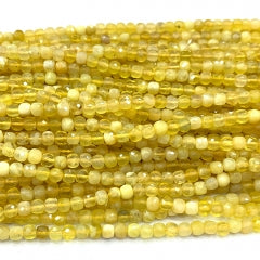 PRODUTO PARA ENCOMENDA PO-Sg-KV-TT0036 Opala Amarelo Cubo Facetado 4.2-4.5 mm - 1 Fio - 39cm