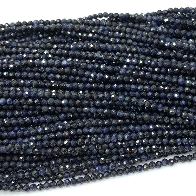 SAFIRA BOLA FACETADA 4-4.3 MM - 1 FIO - 40 CM