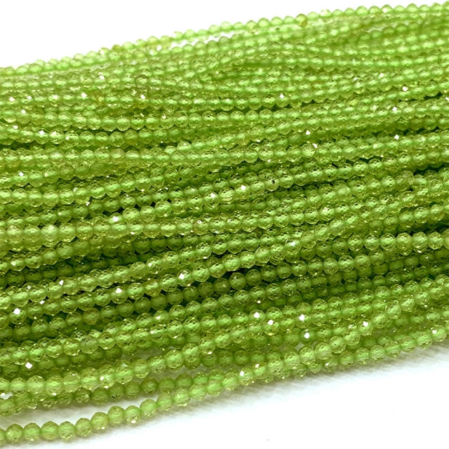 PERIDOTO BOLA FACETADA 3-3.4 MM - 1 FIO - 40 CM