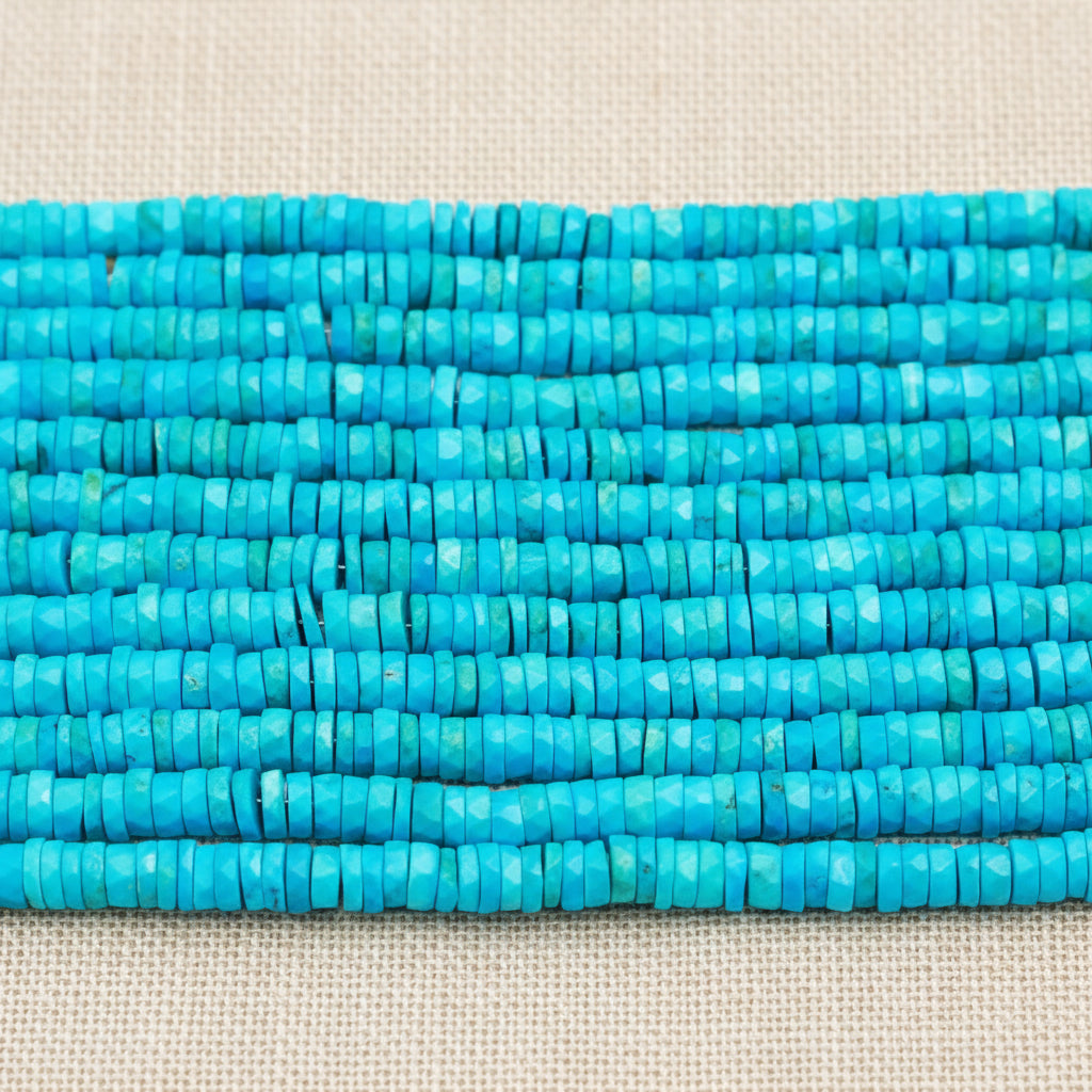 TURQUESA NATURAL HEISHI 5MM - 20CM - 1 FIO