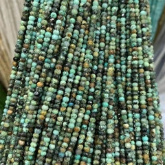 Fio de Pedra Natural Botão Facetado 2x3mm | 40cm para Joias