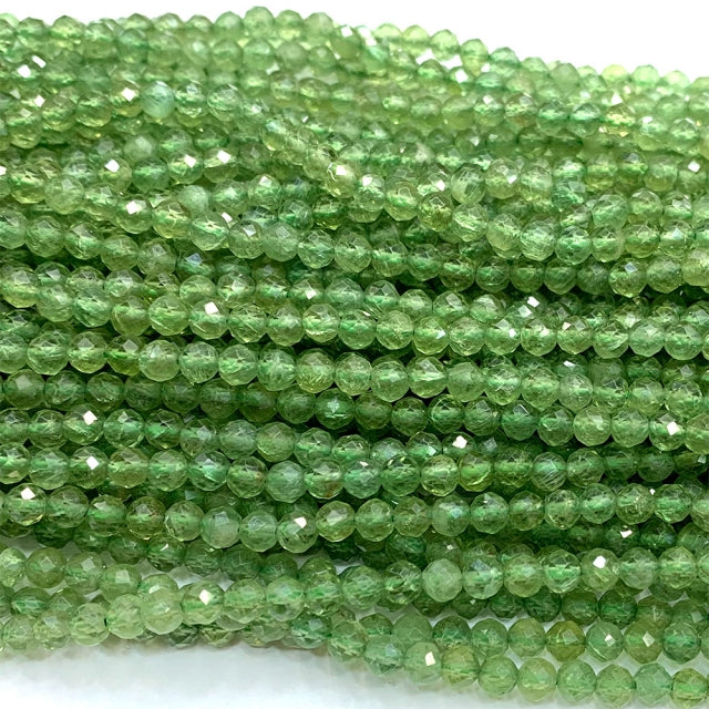 Fio de Gemas Naturais Bola Facetada 2–2.5mm – 40cm