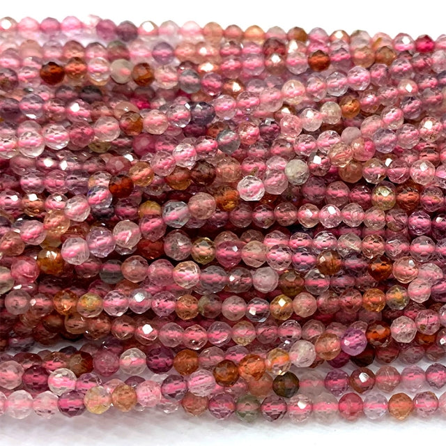 Fio de Gemas Naturais Bola Facetada 2–2.5mm – 40cm