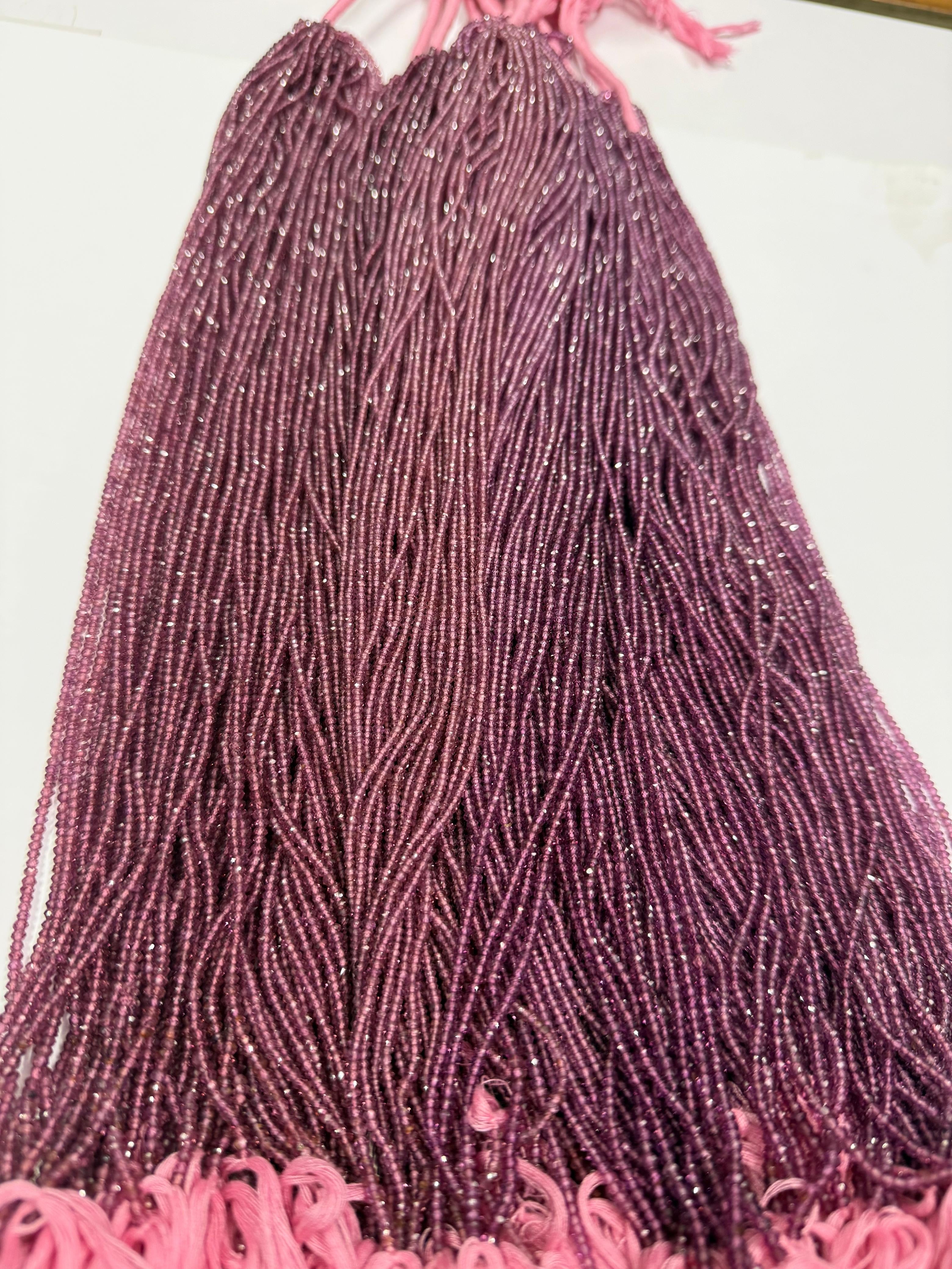 Rodolita Botão Facetado 3 mm - 1 Fio 38 cm