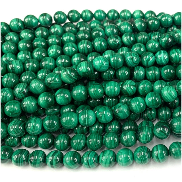 Malaquita Natural Qualidade AAA de 4 a 12 mm - Fio com 40 cm