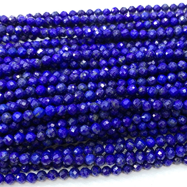 Fio de Gemas Naturais Bola Facetada 2–2.5mm – 40cm