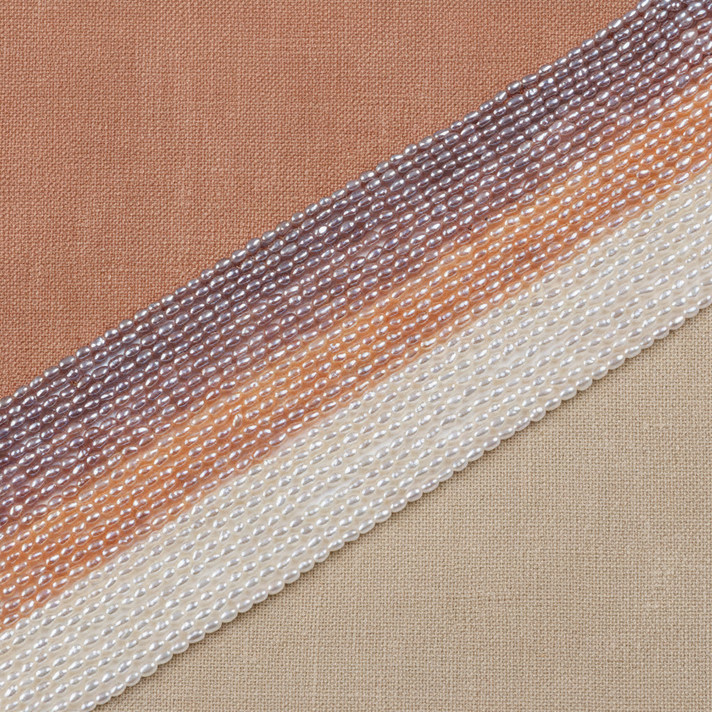 Fio de Pérola Arroz Natural AA 2.5–3mm – 38cm para Joalheria Delicada