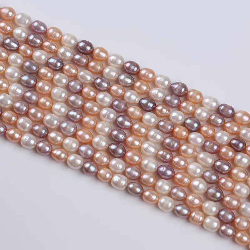 PEROLA ARROZ MULTICOLOR 7-8 MM - 1 FIO - 38 CM