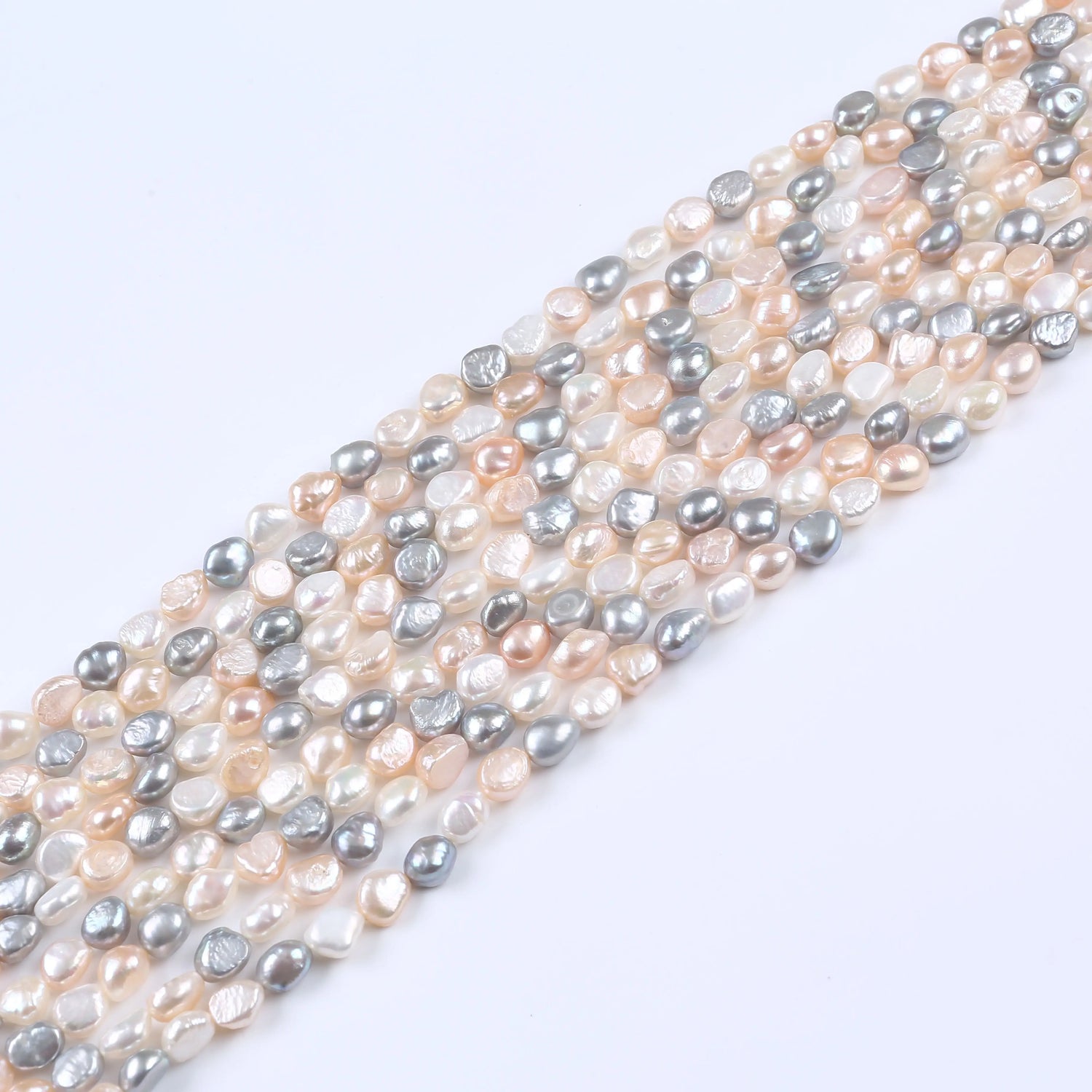 PEROLA MULTICOLOR  7-8 MM -1 FIO - 38 CM