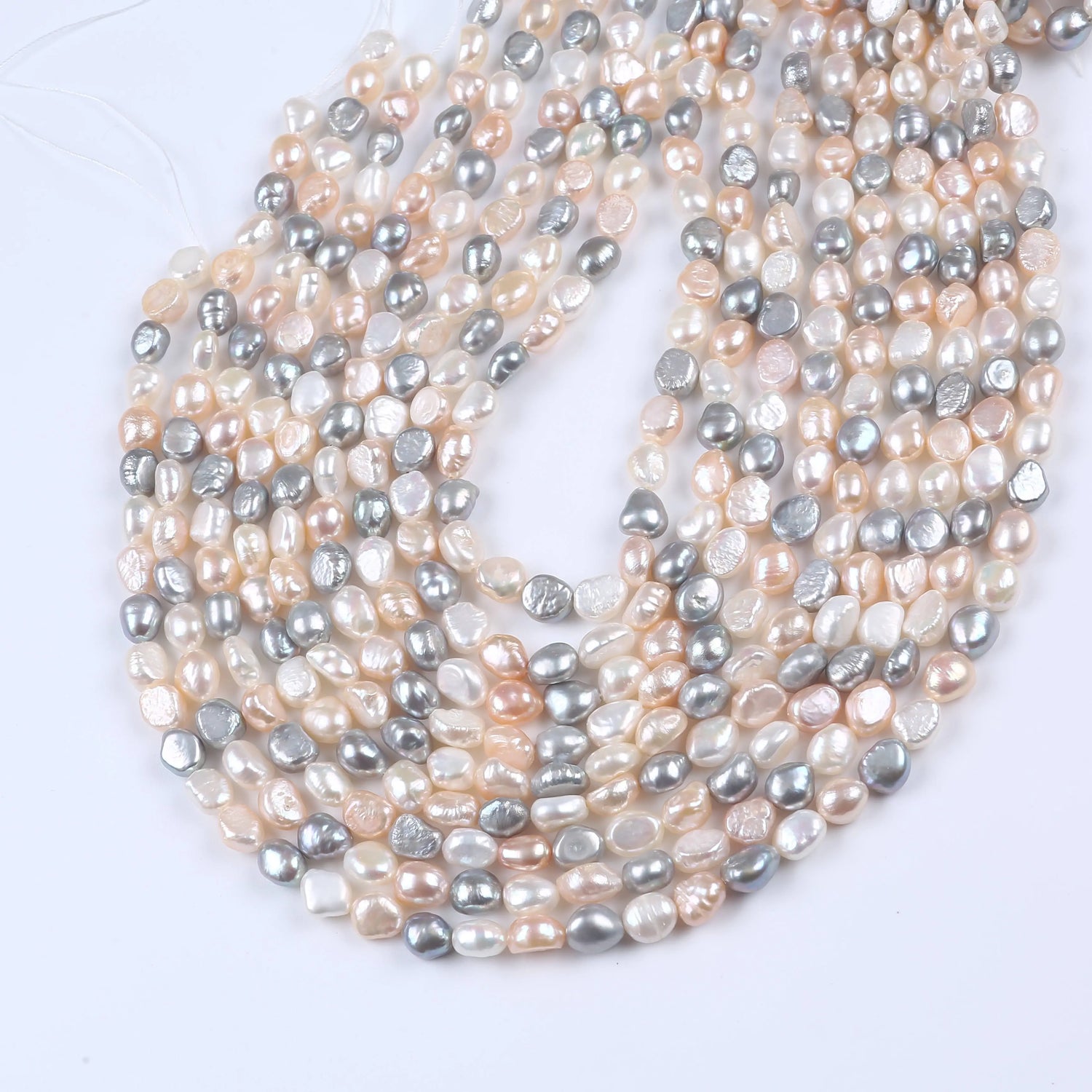 PEROLA MULTICOLOR  7-8 MM -1 FIO - 38 CM