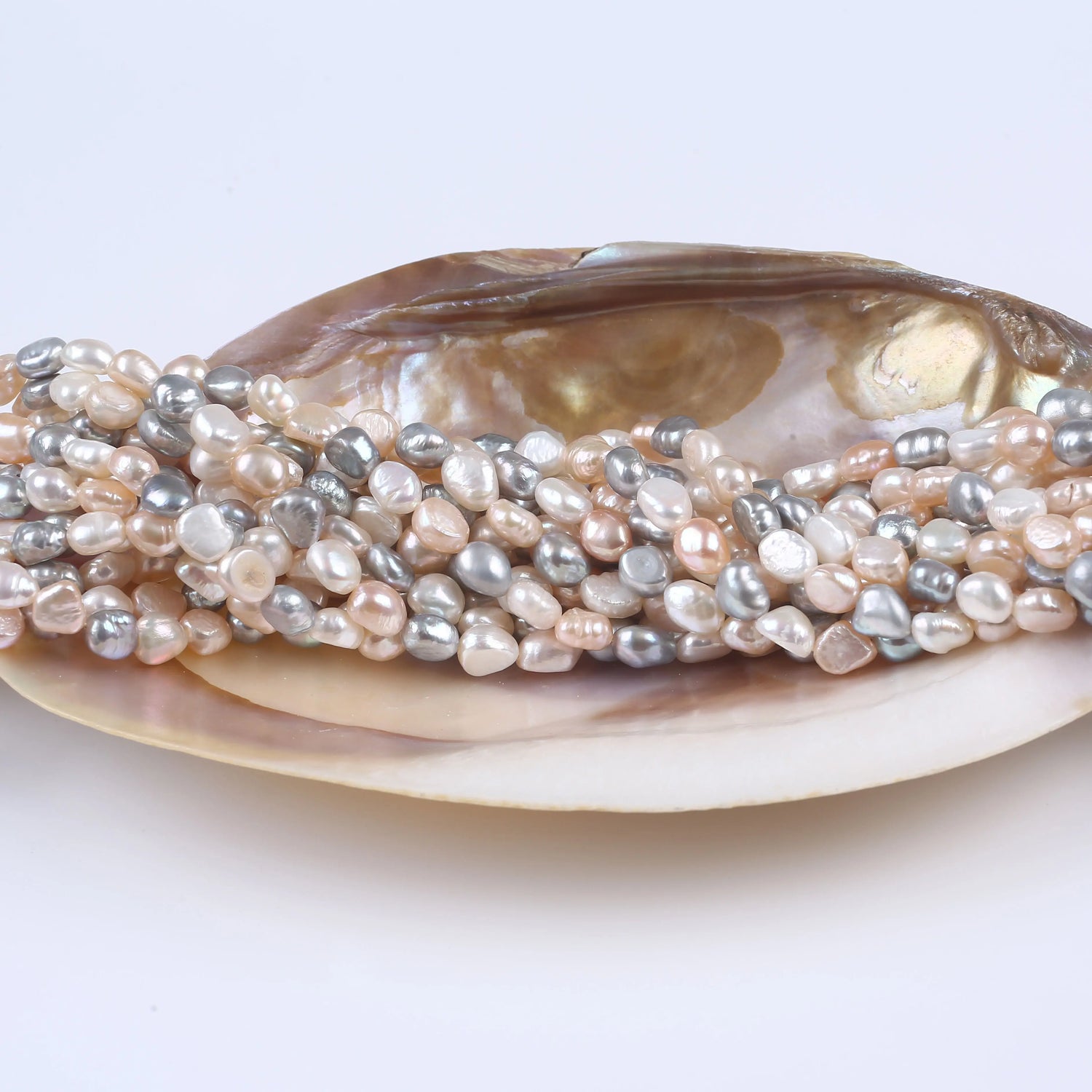 PEROLA MULTICOLOR  7-8 MM -1 FIO - 38 CM