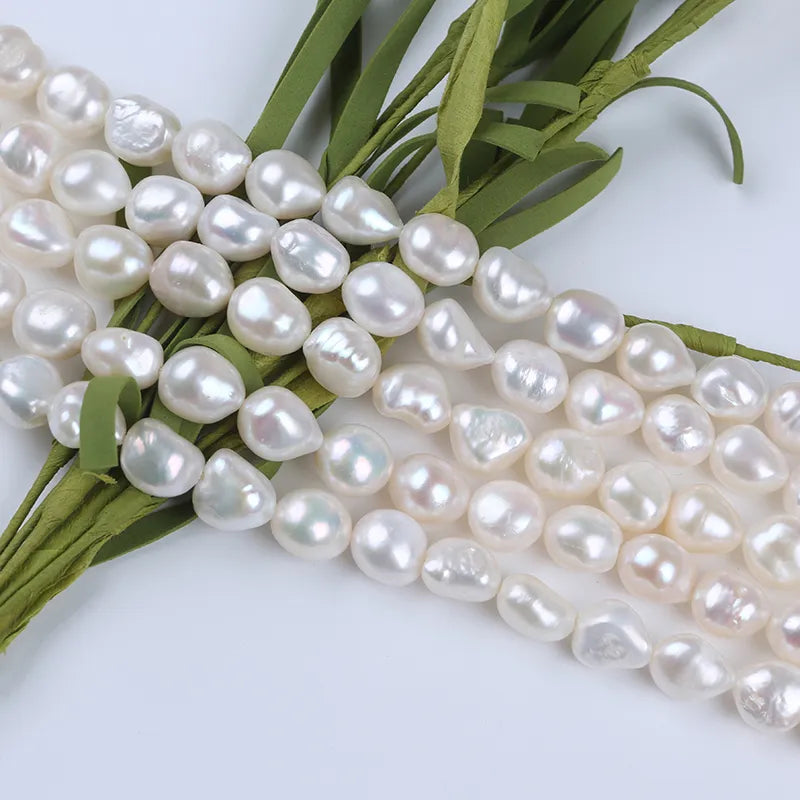 Fio de Pérola Barroca Natural 10–11mm Branco e Rosa – 45cm