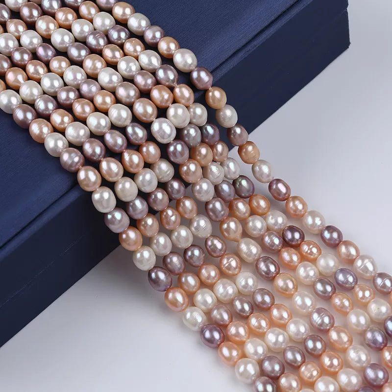 PEROLA ARROZ MULTICOLOR 7-8 MM - 1 FIO - 38 CM