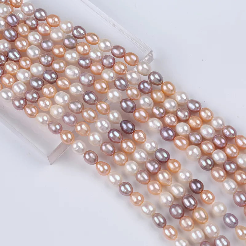 PEROLA ARROZ MULTICOLOR 7-8 MM - 1 FIO - 38 CM