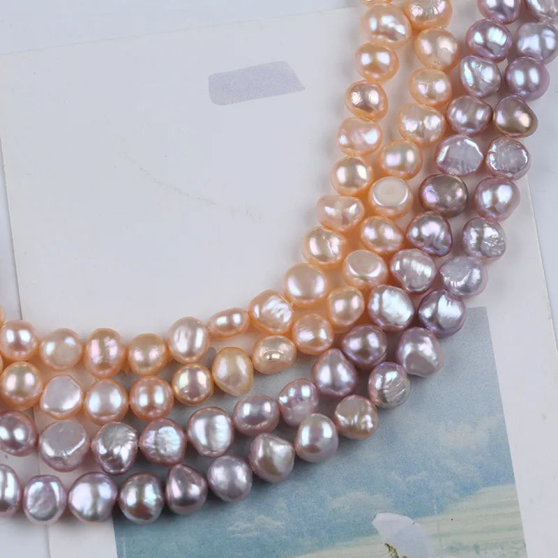 PEROLA 7-8 MM CORES LILAS E ROSA - 1 FIO -38 CM