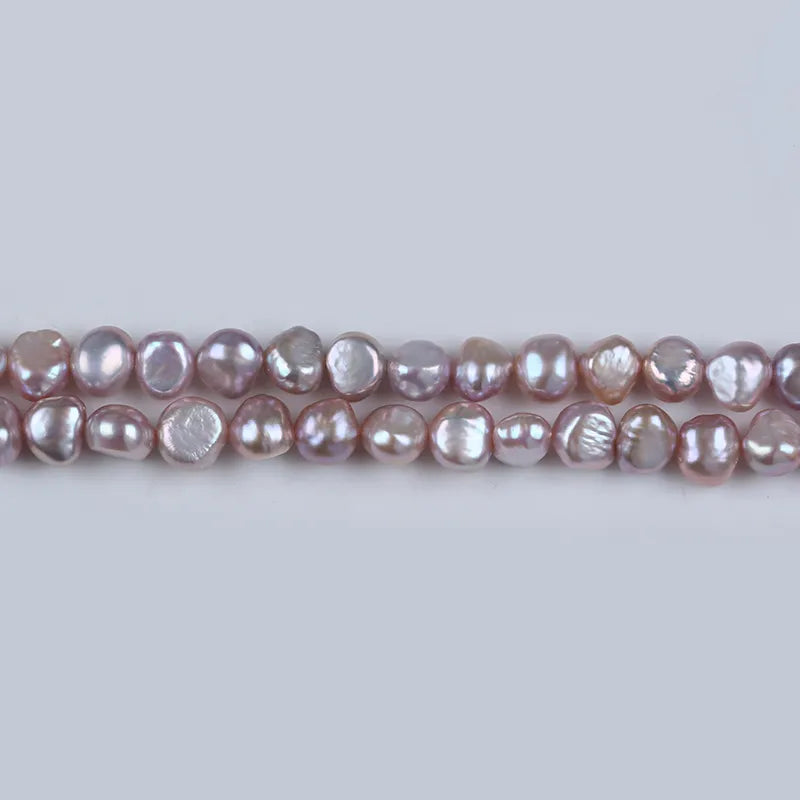Pérola Natural 7–8 mm Lilás e Rosa – Fio 38 cm
