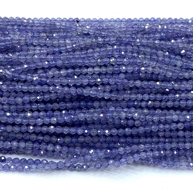 Fio de Gemas Naturais Bola Facetada 2–2.5mm – 40cm