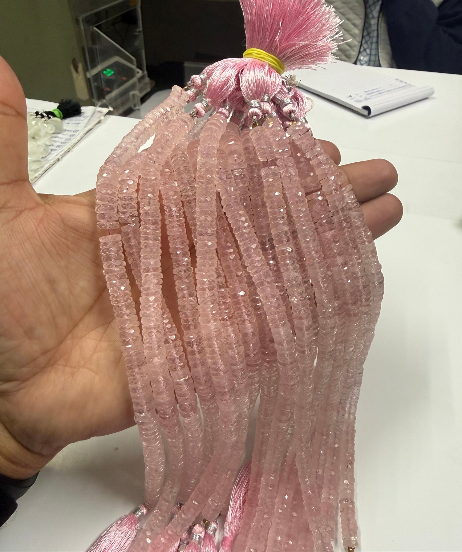 Quartzo Rosa Heishi 7-7.5 mm - 1 Fio 20 cm