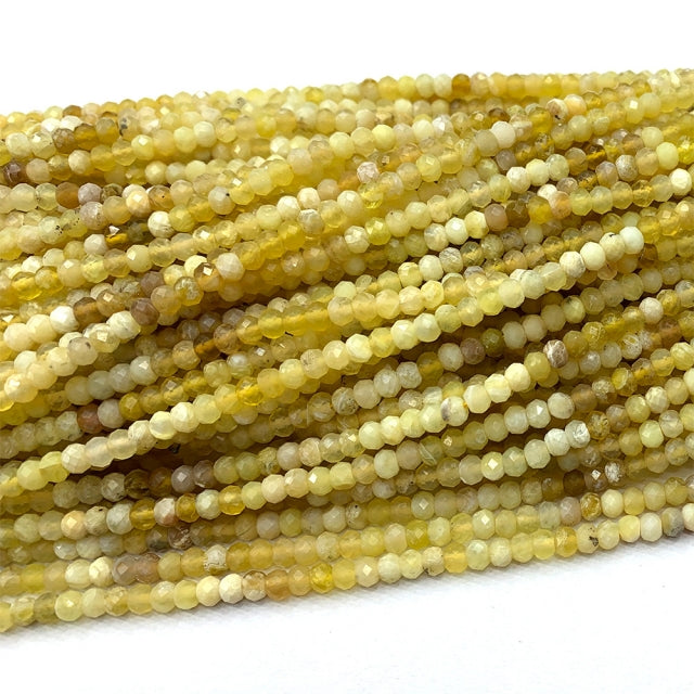 Fio de Pedra Natural Botão Facetado 3x4mm | 40cm para Joias