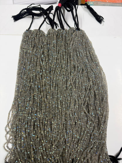 Labradorita Botão Facetado 3-4 mm - 1 Fio 38 cm