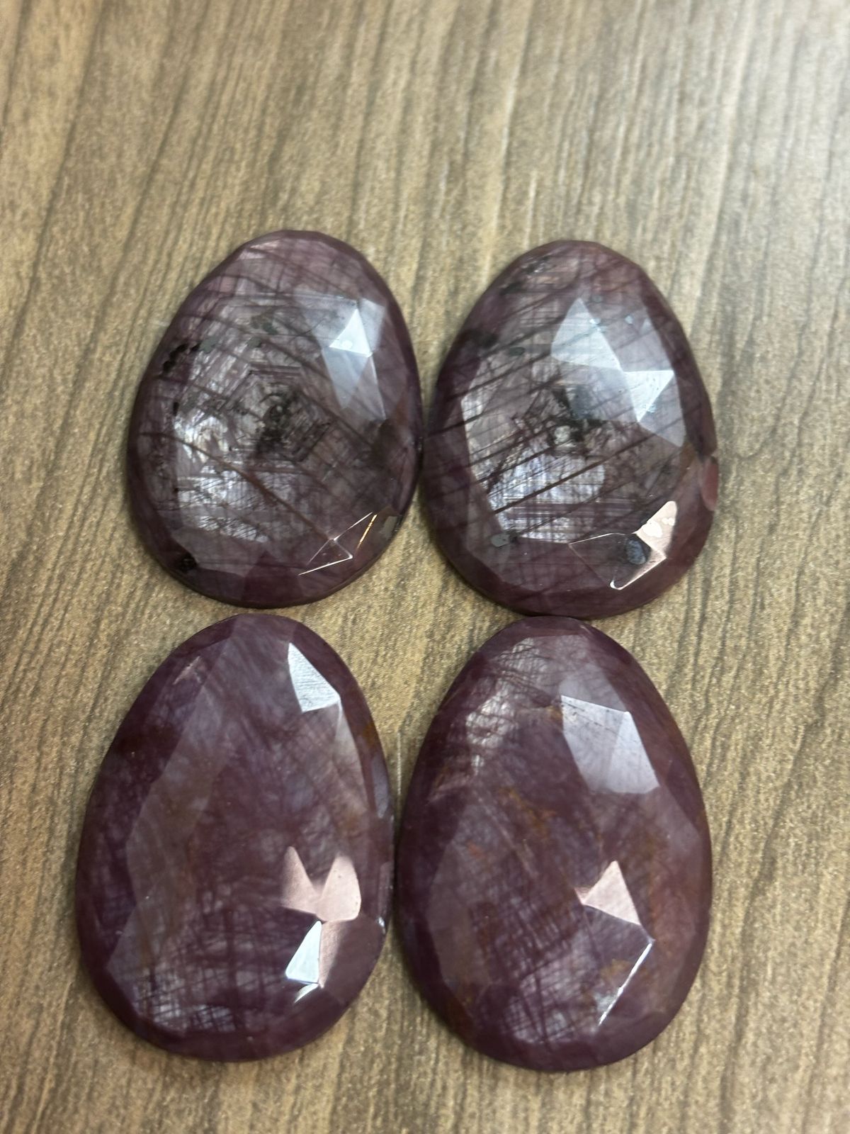 SAFIRA ROSA OVAL FACETADA (BASE RETA) - 22X32MM - LOTE 2 PEÇAS