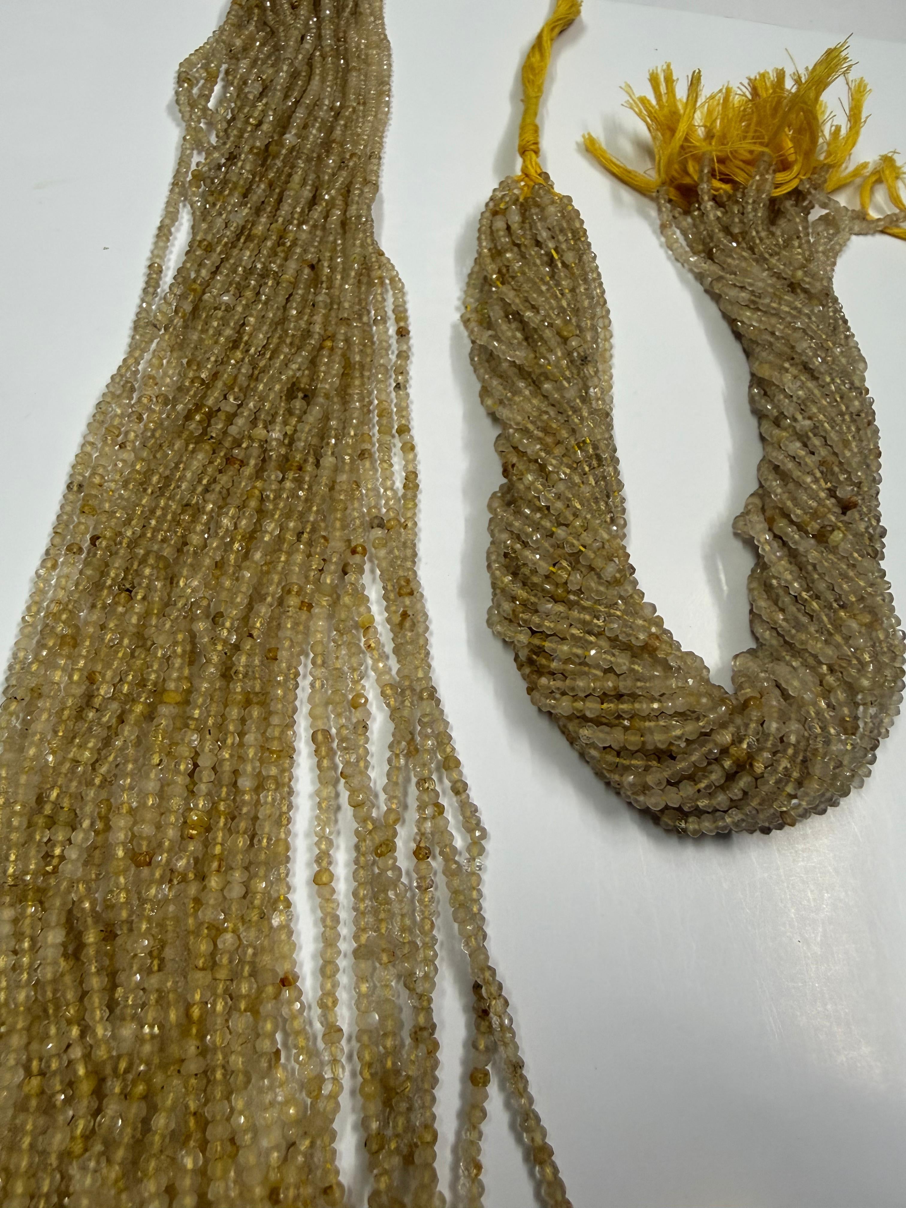 Rutilo Botão Facetado 3.5 mm - 1 Fio 38 cm