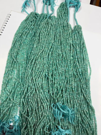 Amazonita Botão Facetado 4-4.5 mm - 1 Fio 38 cm