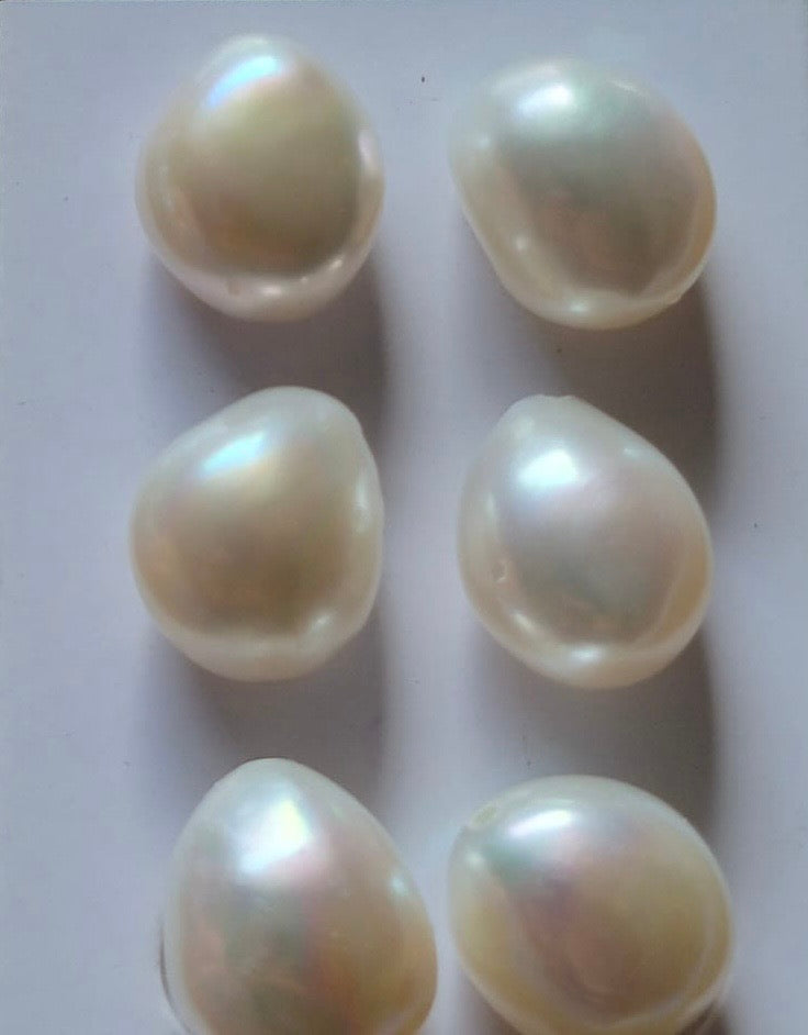 Pérola A Branca Gota Irregular 10-11 mm  - Par - 2 Peças