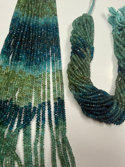 Amazonita Degrade Botão Facetado 4-4.5 mm - 1 Fio 38 cm