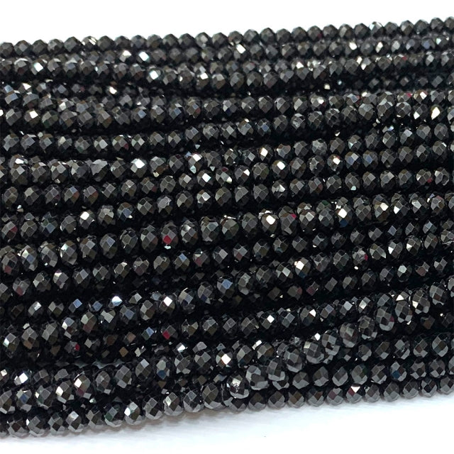 Fio de Pedra Natural Botão Facetado 2x3mm | 40cm para Joias