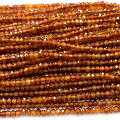 Fio de Pedra Natural Botão Facetado 2x3mm | 40cm para Joias