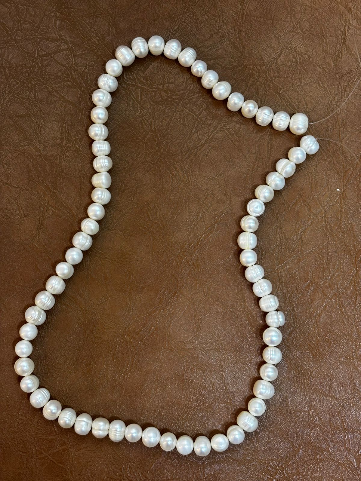 Fio de Pérola Natural Grande 9.6–11.3mm – 58cm (65 Peças) para Joalheria Artesanal