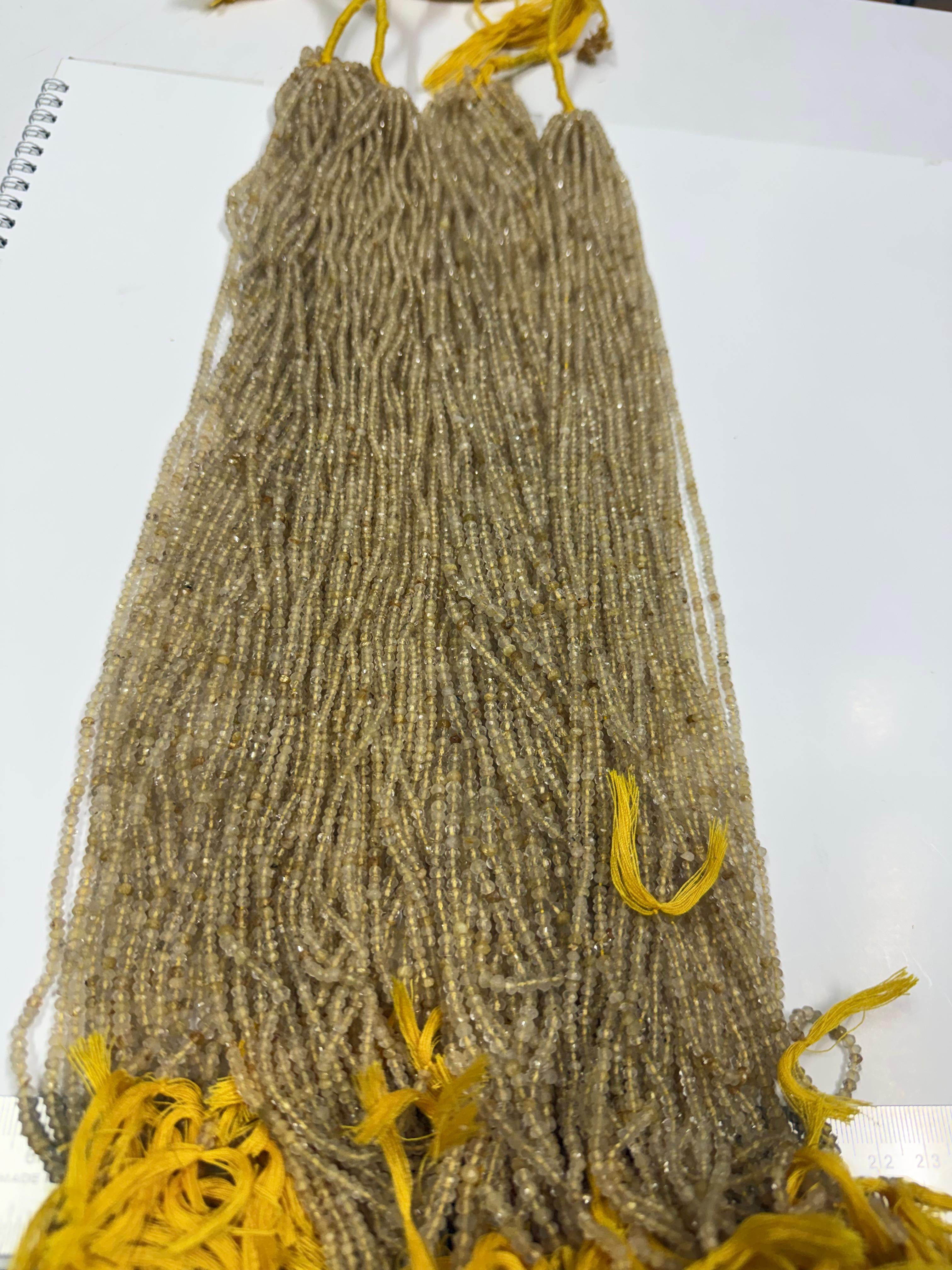 Rutilo Botão Facetado 3.5 mm - 1 Fio 38 cm