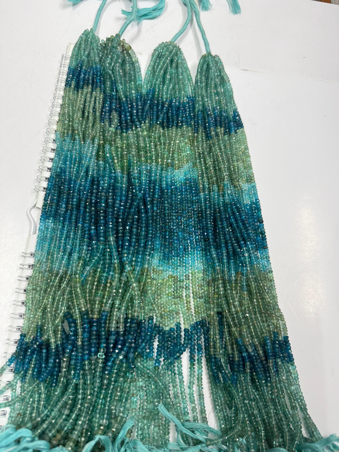 Amazonita Degrade Botão Facetado 4-4.5 mm - 1 Fio 38 cm