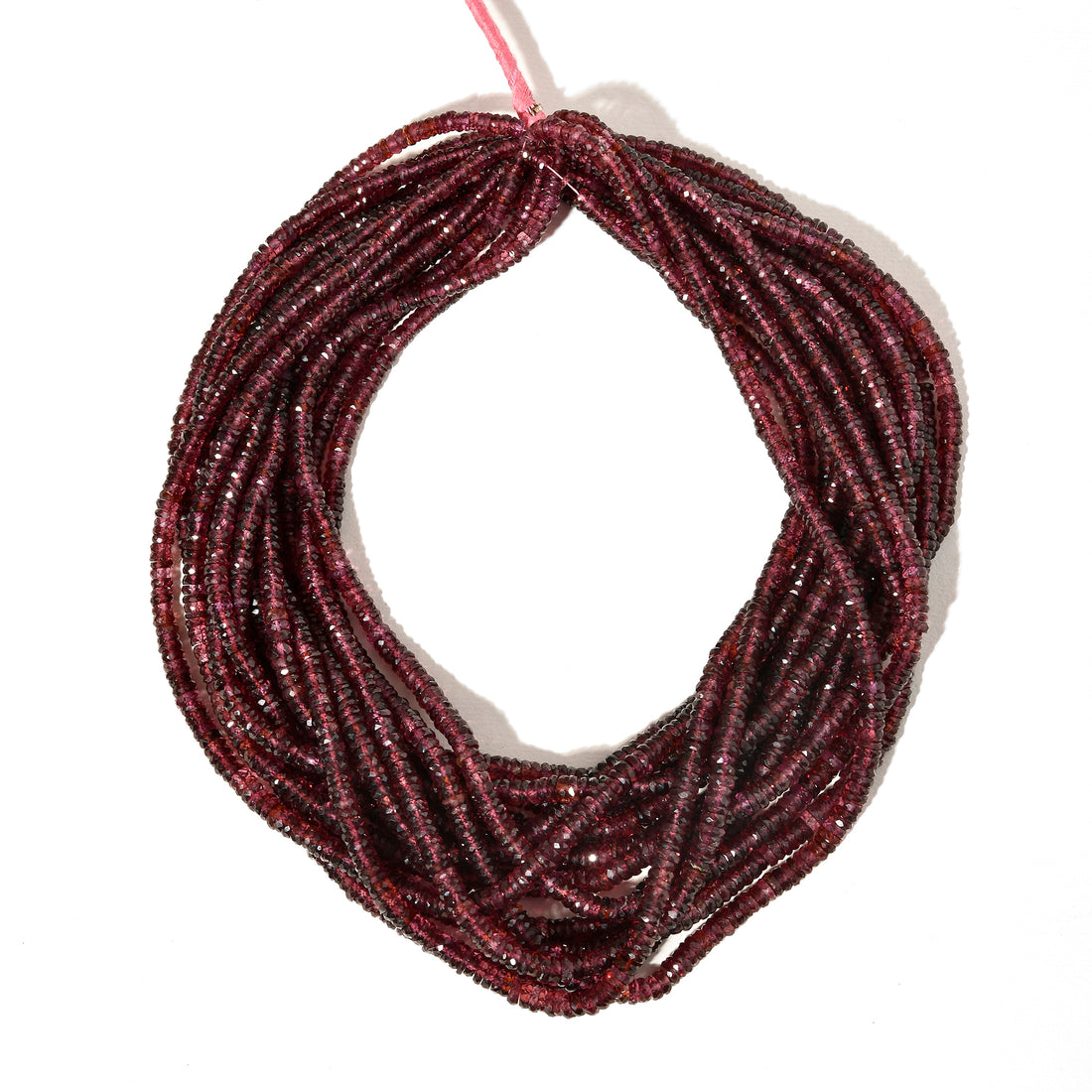 Fio de Rodolita Heishi 5mm Natural Facetada para Joalheria – 40cm